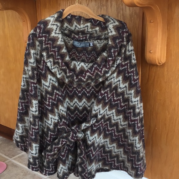Wool Belted Poncho - Picture 1 of 4